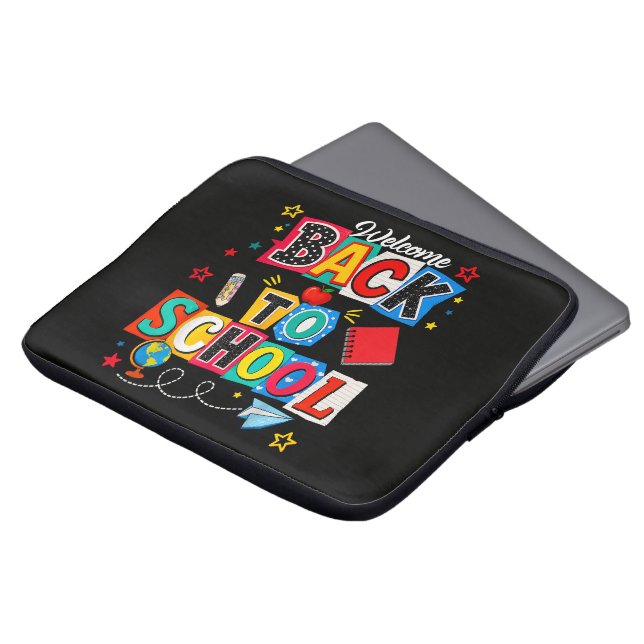 Welcome Back to School Teacher Happy First Day Laptop Sleeve (Front Top)