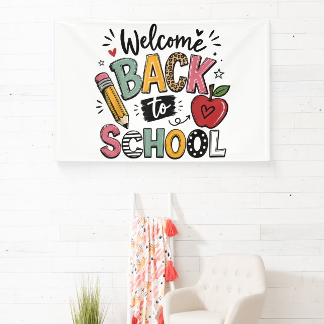 Welcome Back to School Teacher Student First Day Banner (Insitu)