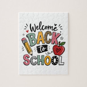 Welcome Back to School Teacher Student First Day Jigsaw Puzzle