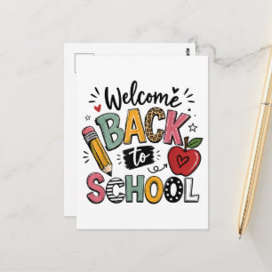 Welcome Back to School Teacher Student First Day Postcard