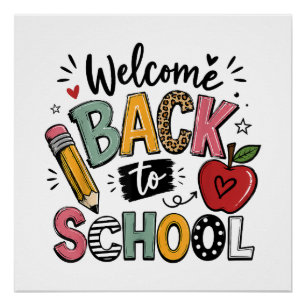 Welcome Back to School Teacher Student First Day Poster