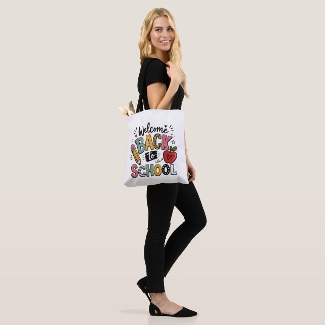 Welcome Back to School Teacher Student First Day Tote Bag (On Model)