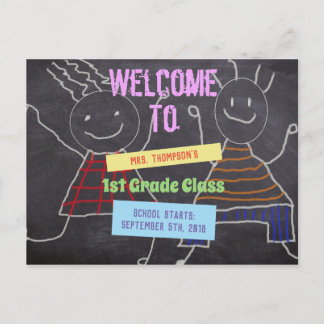 Welcome Back To School Time Teacher Add Name Postcard