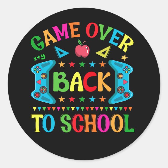 Welcome back to school typography t shirt design b classic round sticker (Front)