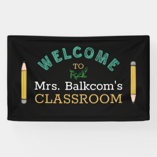 Welcome Back To School Yellow Pencils Banner