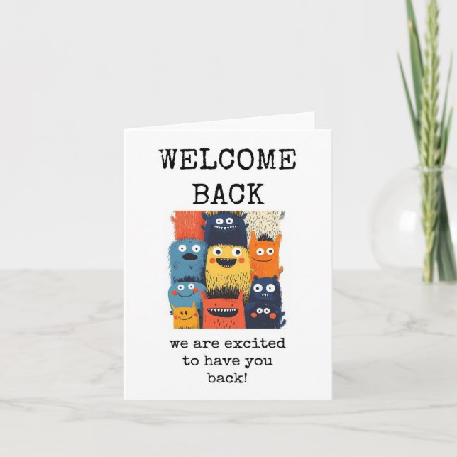 Welcome Back, We Are Excited To Have You Back Thank You Card (Front)