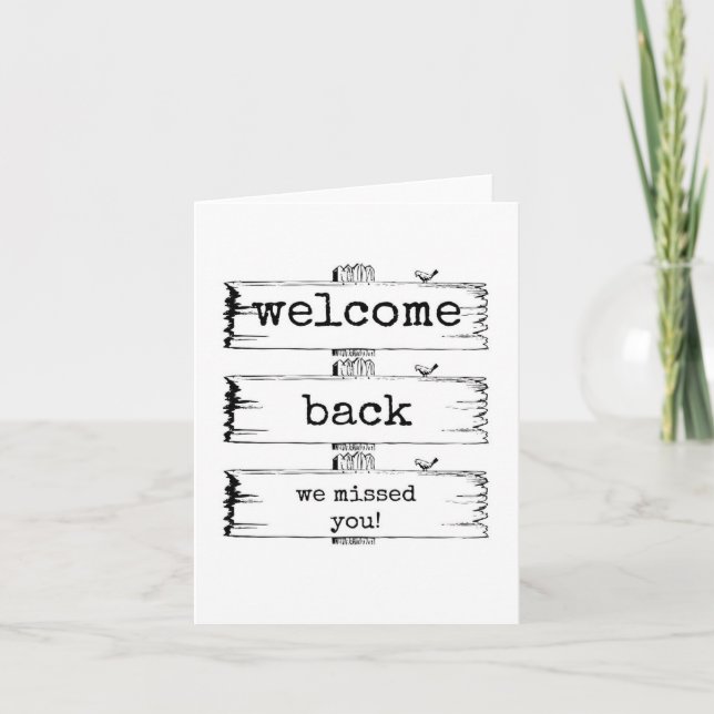 Welcome Back, We Missed You Card (Front)
