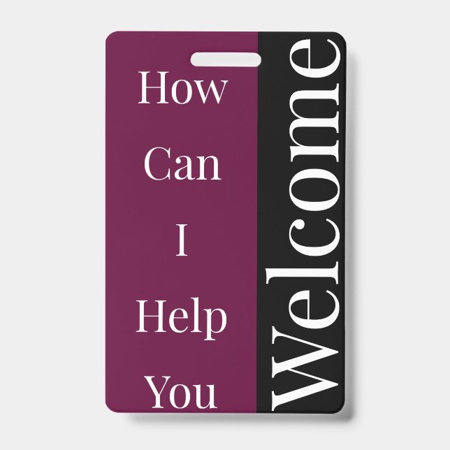 Welcome Badge ID Badge (Front)