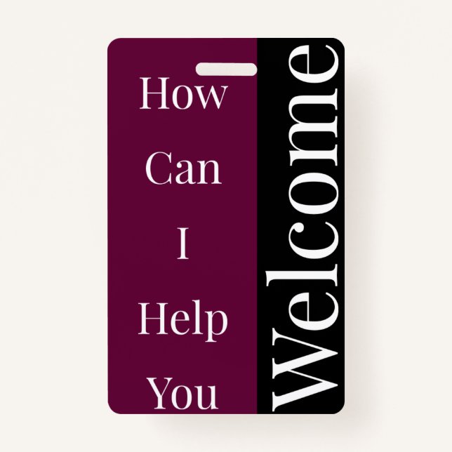 Welcome Badge ID Badge (Front)