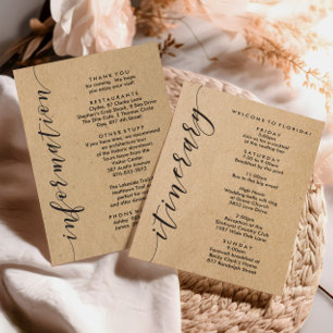 Welcome Bag Wedding Itinerary & Information Card