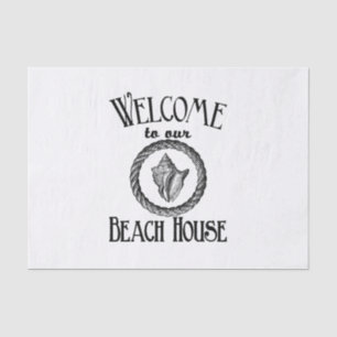 Welcome beach house vintage sea shell party tissue paper