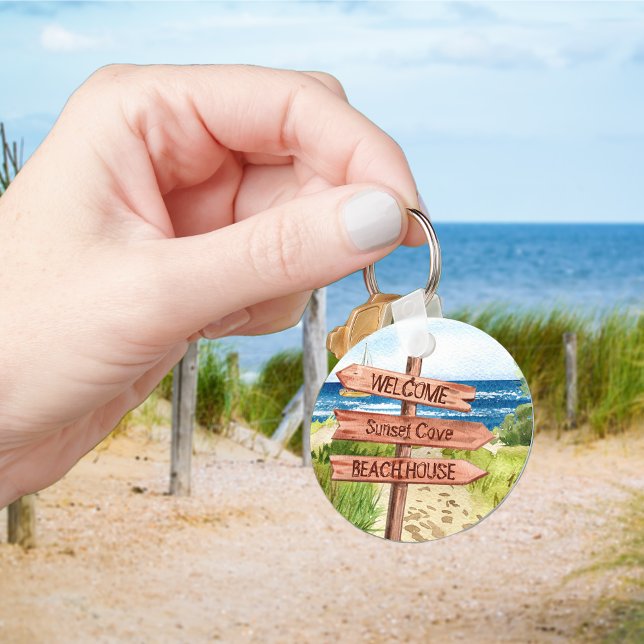 Welcome Beach Short term rental Vacation home Key Ring (Creator Uploaded)