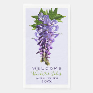 Welcome Beautiful Wisteria Flowers Custom Name Napkin