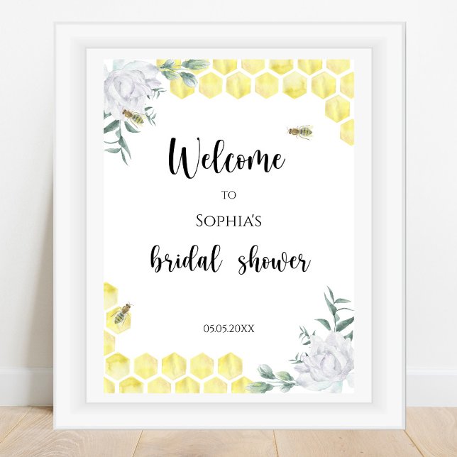 Welcome - Bee floral - Bridal shower Poster (Creator Uploaded)