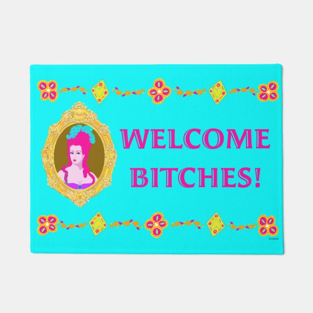 Welcome Bi%@%es Funny Colourful Doormat (Front)