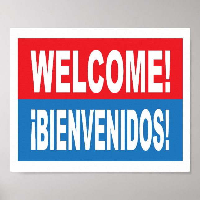 Welcome Bienvenidos Enlish and Spanish sign (Front)