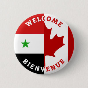 Welcome Bienvenue Syrians 6 Cm Round Badge