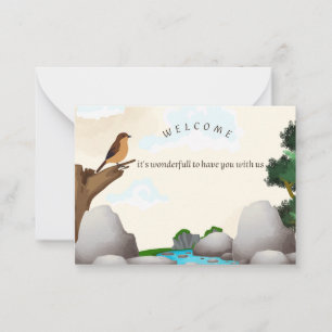 Welcome Bird Nature Cute Greeting Note Card