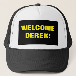 WELCOME BLACK AND WHITE HAT