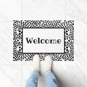 Welcome Black and White Personalised Doormat