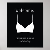 Welcome Black White Lingerie Boutique Logo