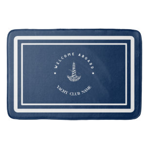 Welcome Blue Anchor Nautical sailing Boat DIY Name Bath Mat
