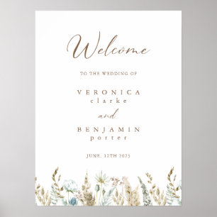 Welcome Boho Rustic Wedding Budget Poster