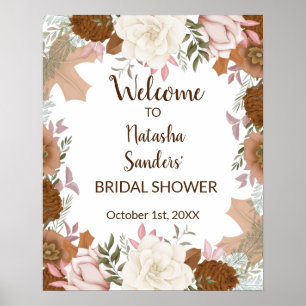Welcome Bridal Shower Boho Autumn Poster