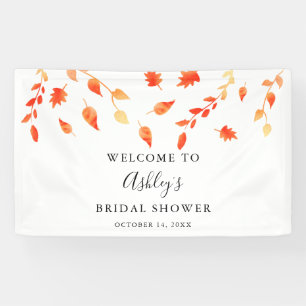Welcome Bridal Shower Fall Autumn Foliage Leaves Banner