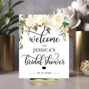 Welcome Bridal Shower Floral Pink WELCOME SIGN