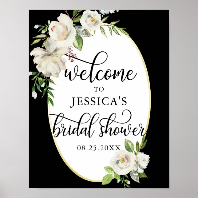 Welcome Bridal Shower Floral WELCOME SIGN (Front)