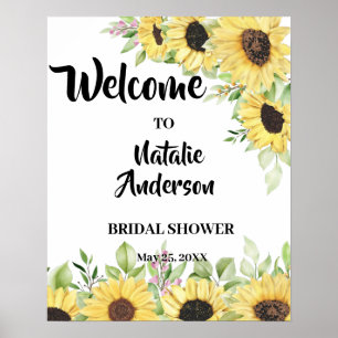 Welcome Bridal Shower Sunflowers Poster