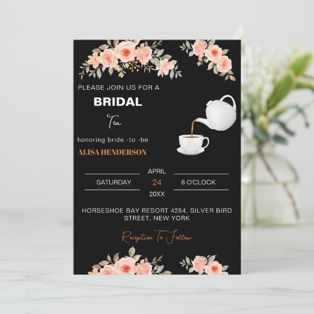  Welcome Bridal tea party Tea Shower Decorations Invitation (Standing Front)