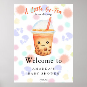 Welcome Bubble Tea Baby shower Welcome Poster
