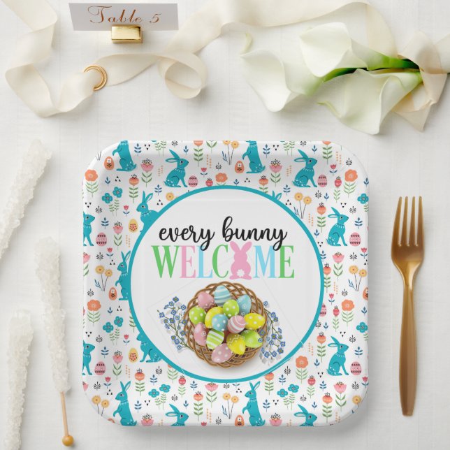 Welcome Bunnies  Paper Plate (Wedding)