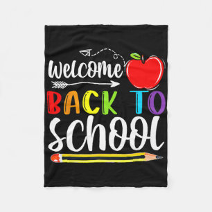 Welcome Byck To School First Day Of School Teacher Fleece Blanket