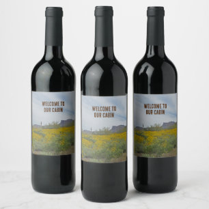 Welcome Cabin Southwest Wildflowers Arizona Desert Wine Label