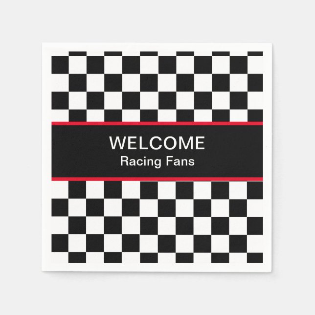 Welcome Car Racing Fans    Napkin (Front)