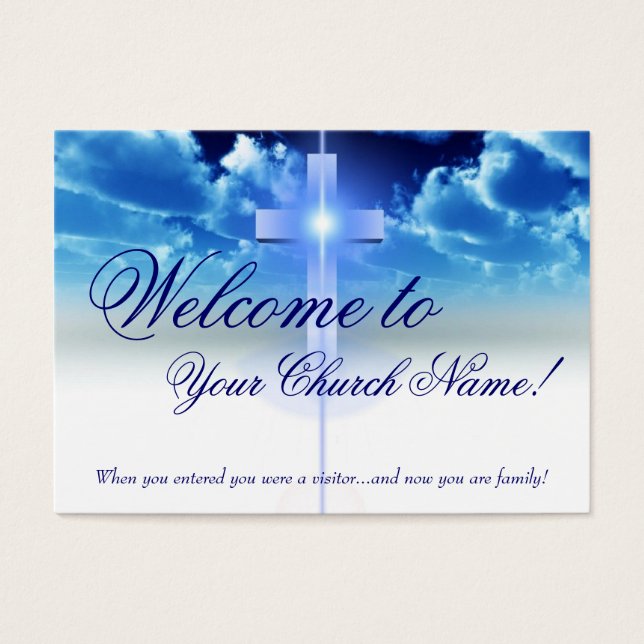 Welcome Card: Illuminated Cross Visitor Card (Front)