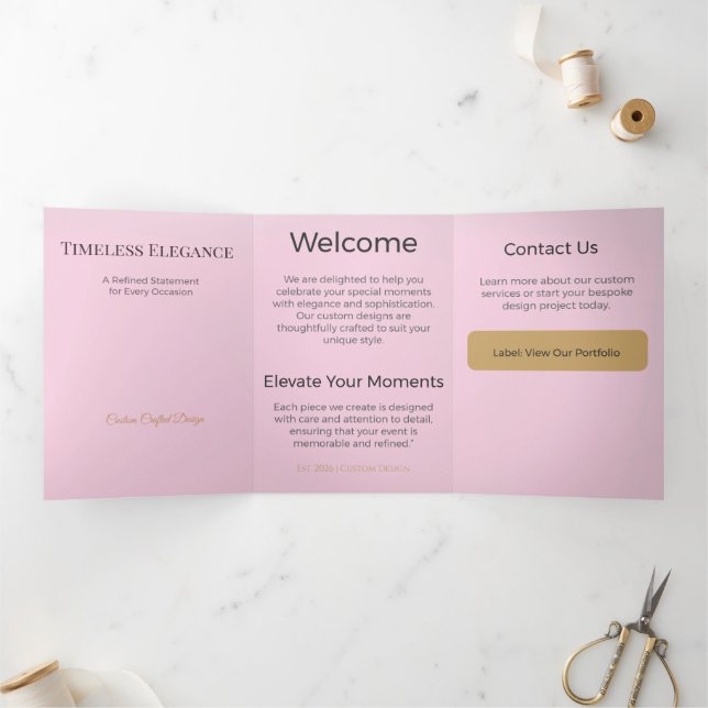 Welcome Card Trifold | Elegant Business Custom (Inside)