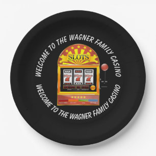 Welcome Casino party gambling Paper Plate