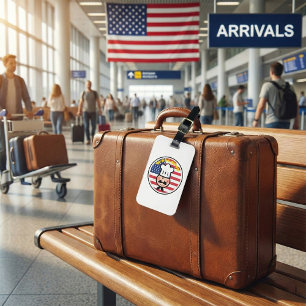 Welcome Chef With American Flag  Luggage Tag