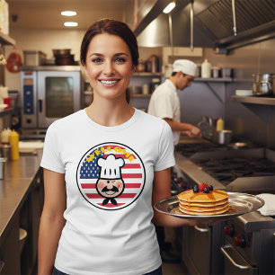 Welcome Chef With American Flag  T-Shirt