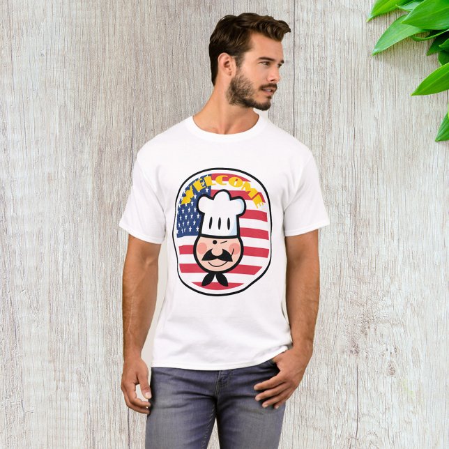 Welcome Chef With American Flag  T-Shirt (Creator Uploaded)