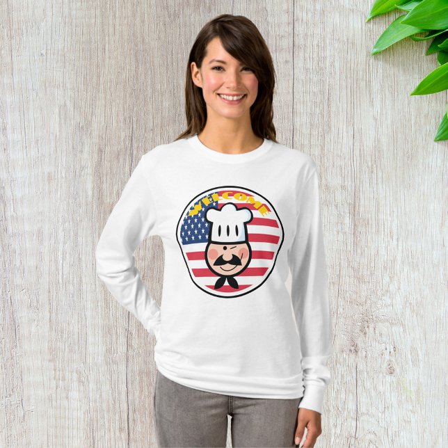 Welcome Chef With American Flag  T-Shirt (Creator Uploaded)