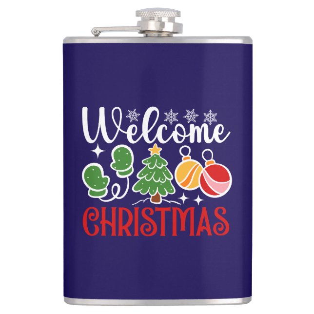 Welcome Christmas-63758 Hip Flask (Front)