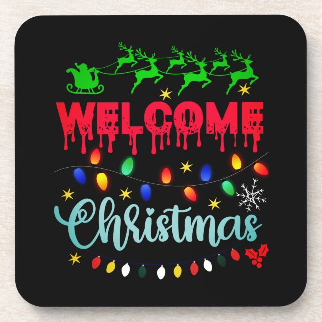 Welcome Christmas-81124 Coaster (Front)
