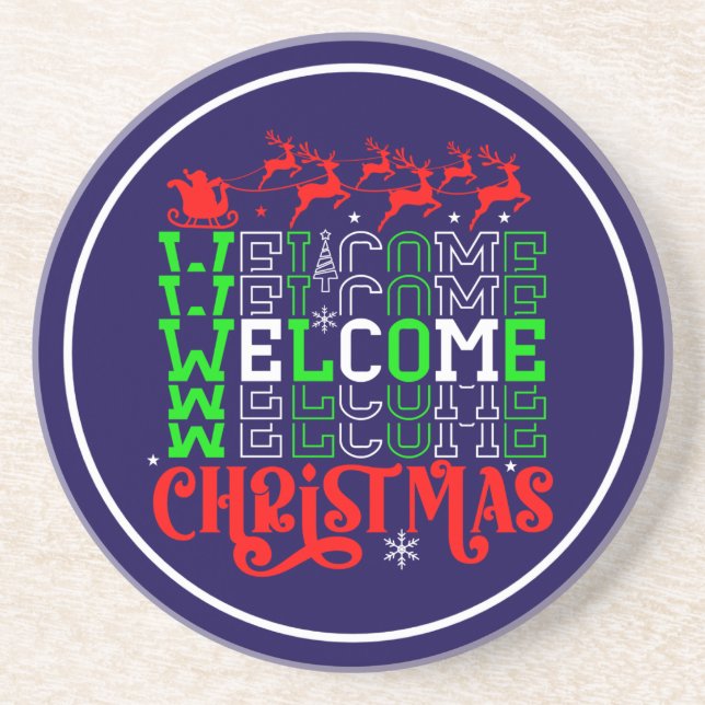Welcome Christmas-84767 Coaster (Front)
