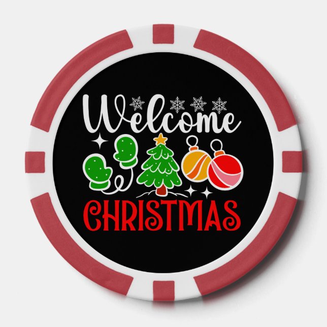 Welcome Christmas Poker Chips (Front)