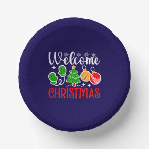 Welcome Christmas Tree And Ornaments-23758 Paper Plate